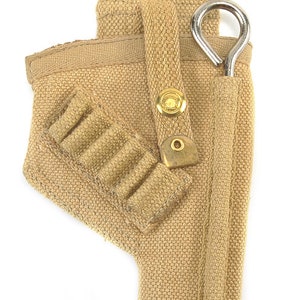 British Tanker 38 Webley Canvas Holster with shell loops and cleaning rod marked JT&L 1940