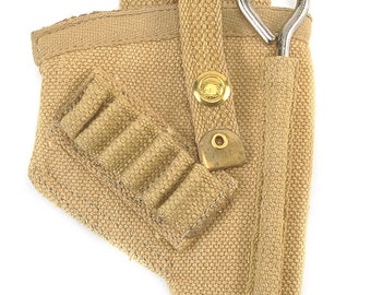 British Tanker 38 Webley Canvas Holster with shell loops and cleaning rod marked JT&L 1940