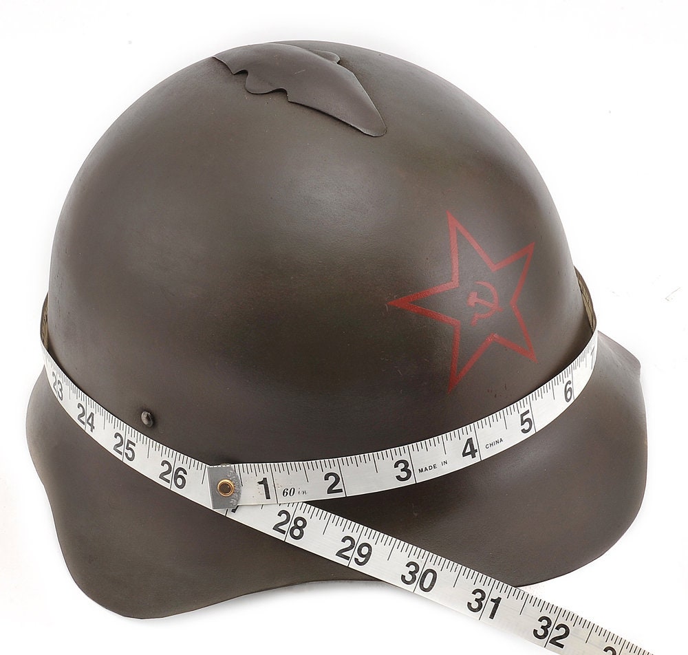 WW2 Russian M36 SSH-36 Helmet with Hammer & Sickle-Aged