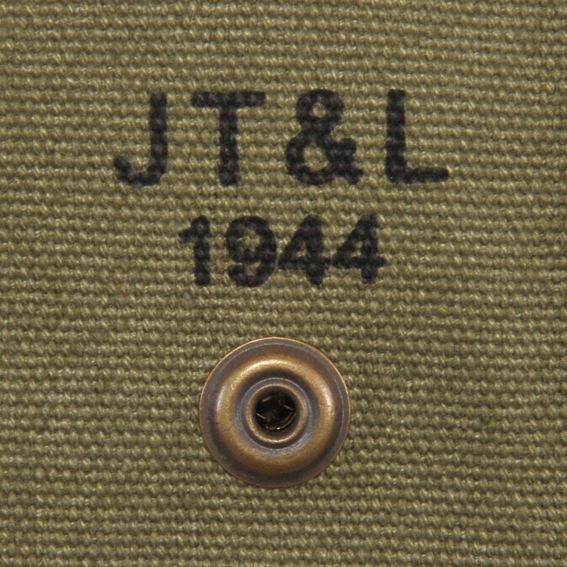 M1 Carbine Bandolier with 10 Magazine Pouches Marked JT&L 1944 image 9