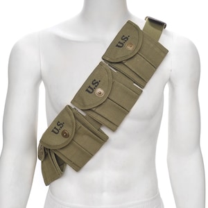 M1 Carbine Bandolier with 10 Magazine Pouches Marked JT&L 1944 image 1
