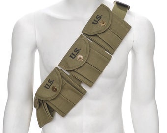 M1 Carbine Bandolier with 10 Magazine Pouches Marked JT&L 1944