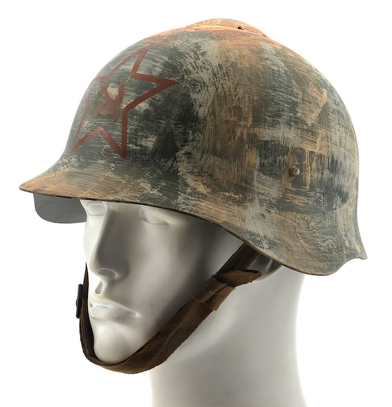 WW2 Russian M36 SSH-36 Helmet With Hammer & Sickle Winter Camo - Etsy