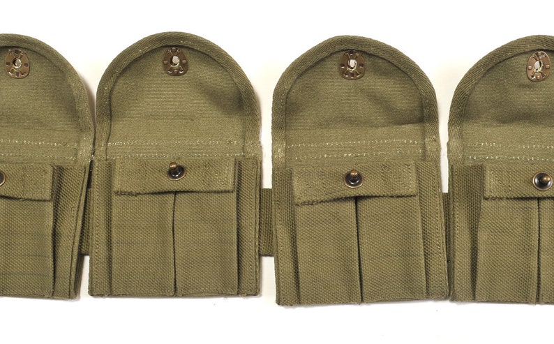 M1 Carbine Bandolier with 10 Magazine Pouches Marked JT&L 1944 image 6