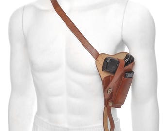 Funda de hombro sin martillo con portacargador, de cuero teñido en tambor de primera calidad, para Colt M3 1903-1908 de la Segunda Guerra Mundial de EE. UU.