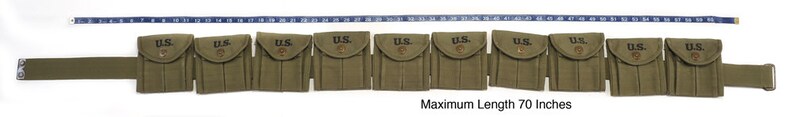 M1 Carbine Bandolier with 10 Magazine Pouches Marked JT&L 1944 image 4