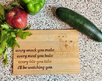 Laser Engraved Cheese Chopping Board Pet Sketch, Unique Laser Cutting Board Gift Ideas for Weddings, Personalized Bespoke Culinary Gift