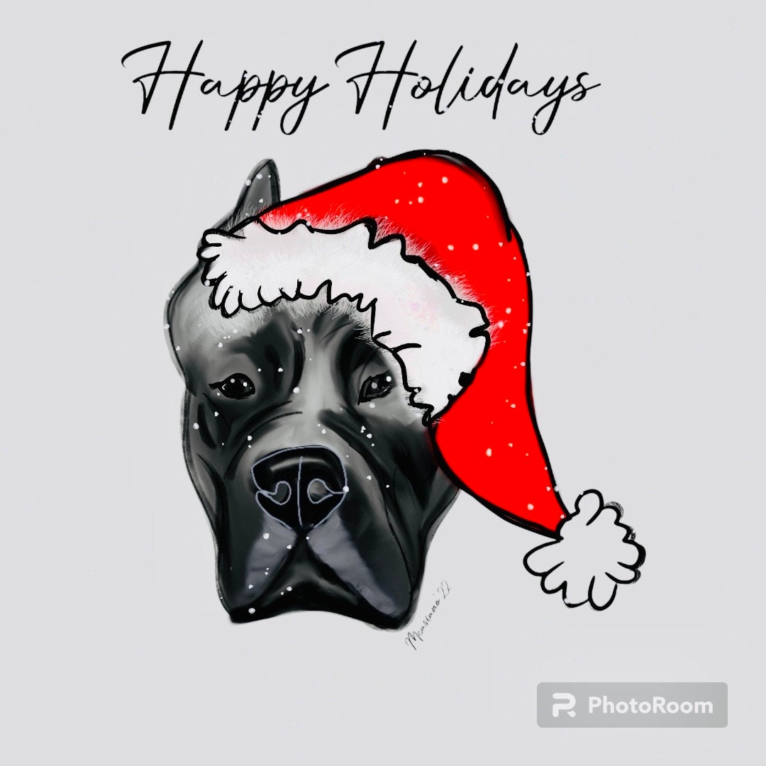Custom Cane Corso painting from a photo, English Mastiff Gift Idea for Dog Owner, Personalized Holiday Drawing Wall Art Idea