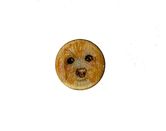 Golden Doodle Mini Magnets For Fridge or Lockers, Hand-Painted Pet Portrait Keepsakes, Small Wooden Magnet Animal Pet Gifts for Animal Lover