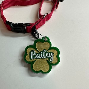 Four Leaf Clover Dog Tag: Personalized Irish Pet ID