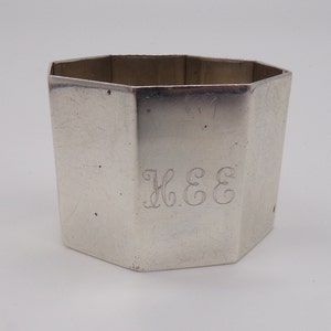 Vintage Sterling Silver Napkin Ring, 1962 Birmingham - Octagonal