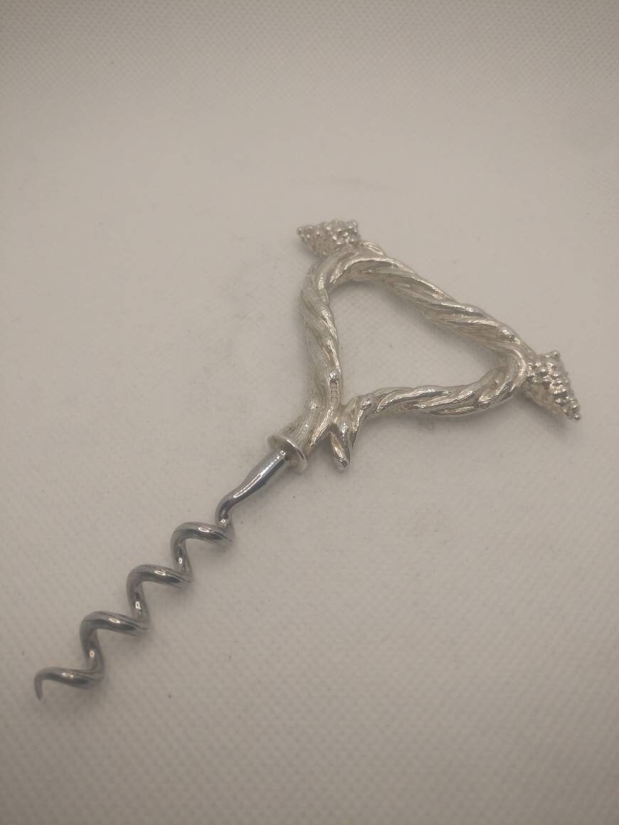 Vintage Sterling Silver Handled Corkscrew Etsy