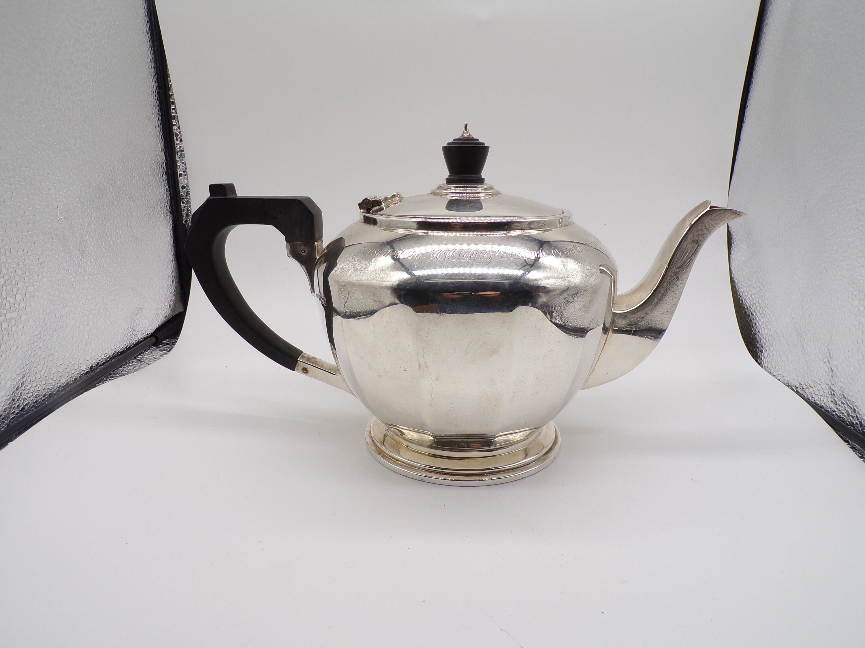 Solid Sterling Silver Art Deco Tea Service Teapot, Two Handled Sugar ...