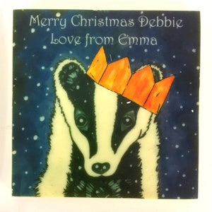 Chocolate Card Badger with Cracker Hat image 1