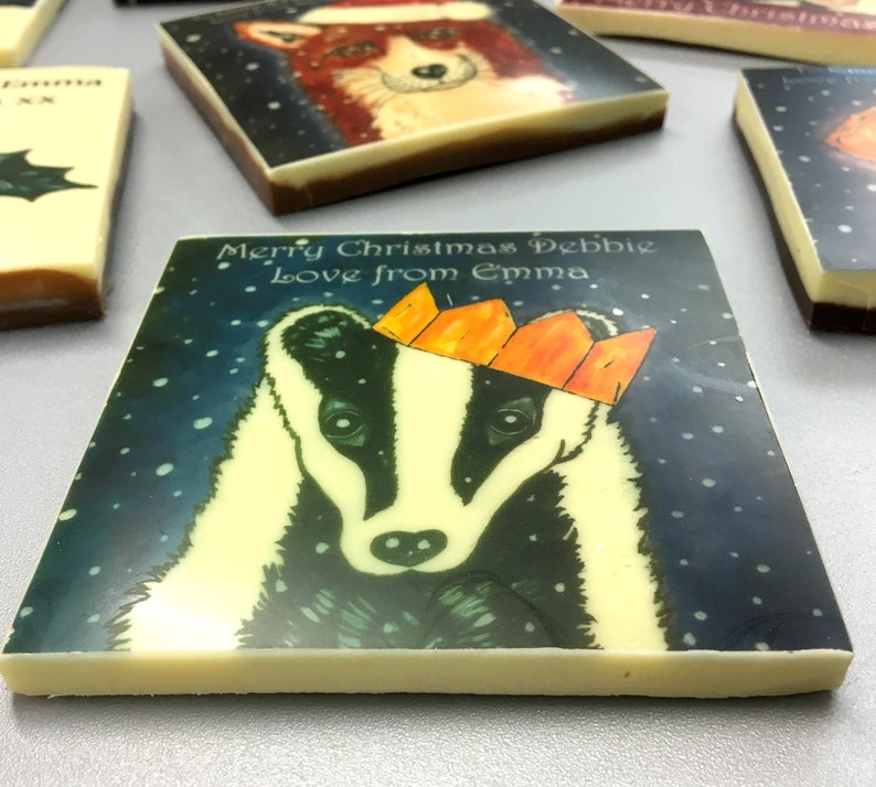 Badger de carte de chocolat avec chapeau de craquelin image 3