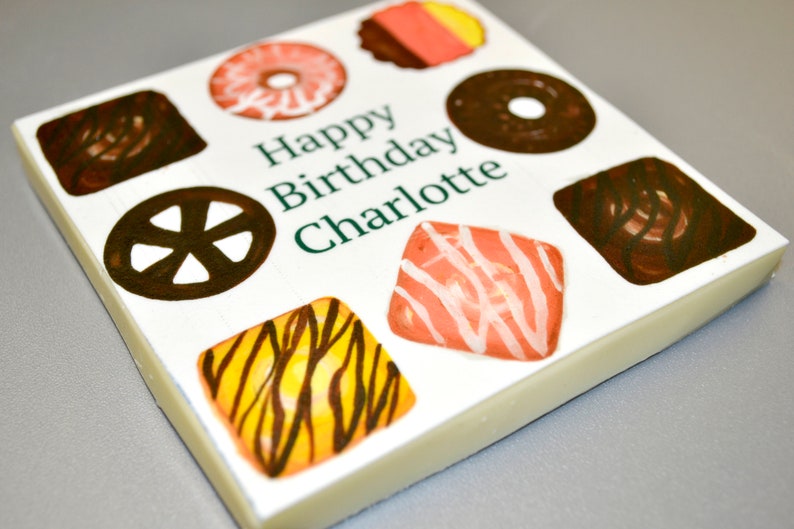 Chocolate Birthday Card Biscuit Design Fully Edible Card image 2