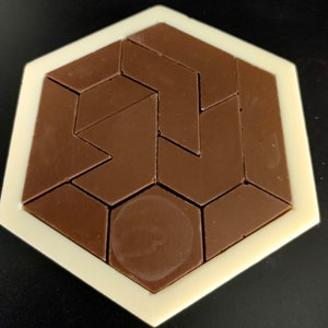 Chocolate Puzzle Game Tangram White & Milk Choc