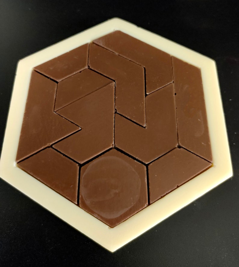 Chocolate Puzzle Game Tangram White & Milk Choc