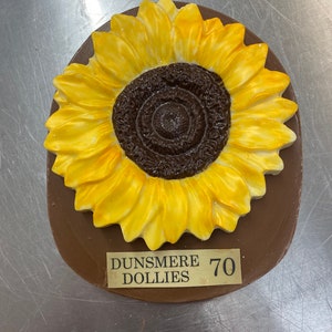 Hand-Painted Sunflower Chocolate Slab: Van Gogh Inspired
