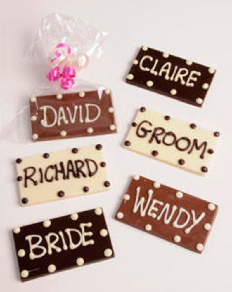 Chocolate Place Name Rectangle shape with Personalised Names image 2