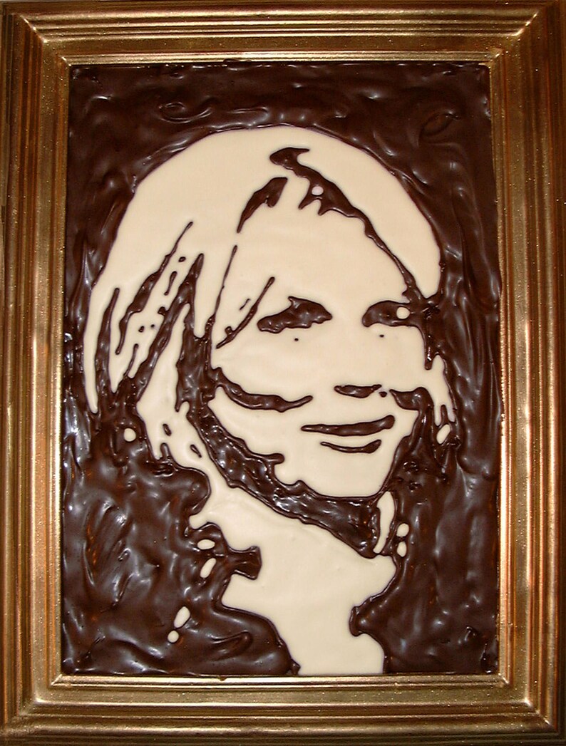 Tableau portrait au chocolat Sur mesure et entièrement comestible image 7