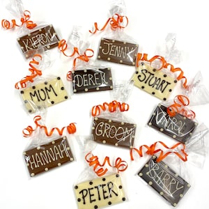 Chocolate Place Name Rectangle shape with Personalised Names image 1
