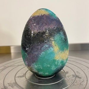 Mystic Fortune Chocolate Egg Hand made to order Greens & Purples