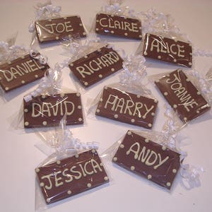 Chocolate Place Name Rectangle shape with Personalised Names image 4