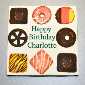 Chocolate Birthday Card Biscuit Design Fully Edible Card image 1