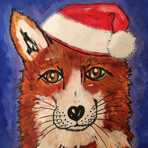 Chocolate Card Fox in a Santa Hat image 9