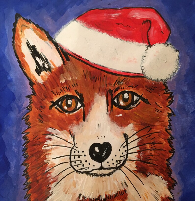 Chocolate Card Fox in a Santa Hat image 9