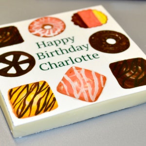 Chocolate Birthday Card Biscuit Design Fully Edible Card image 3