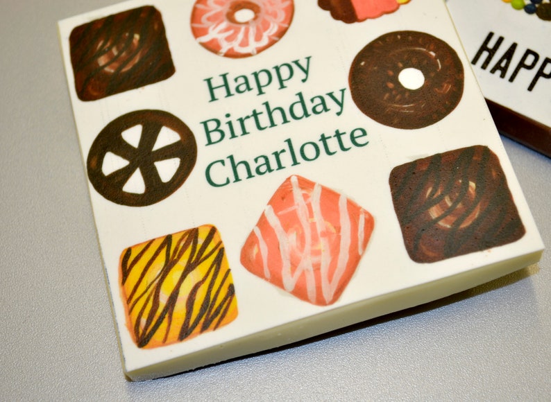Chocolate Birthday Card Biscuit Design Fully Edible Card image 4
