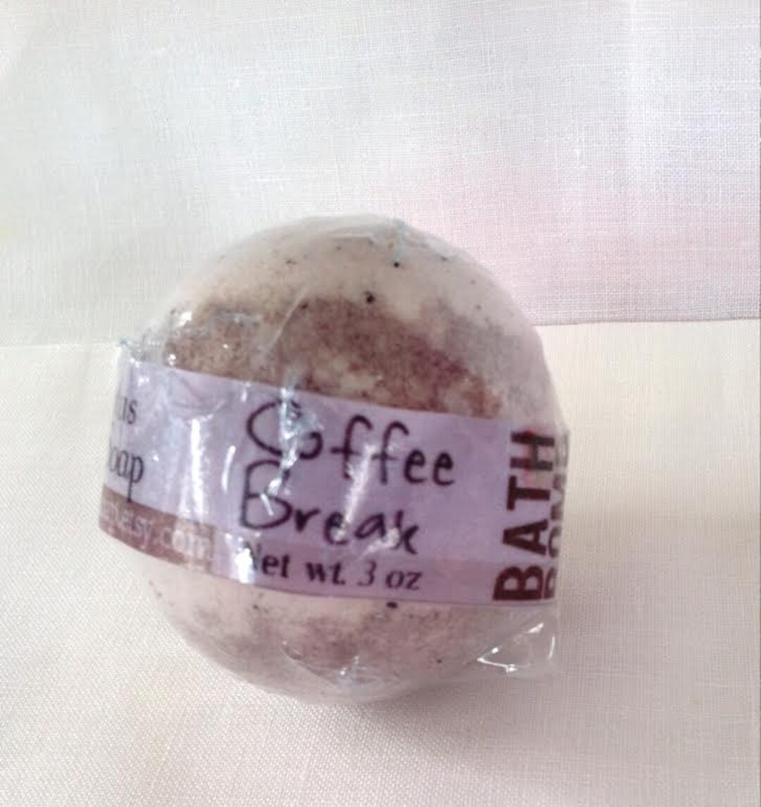 Coffee Break Bath Bomb fizzie Vegan Handmade SLSA Free Etsy