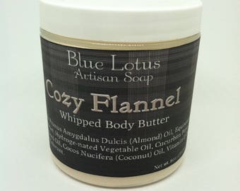 Cozy Flannel - Whipped Body Butter- Handmade - Vegan - 8oz