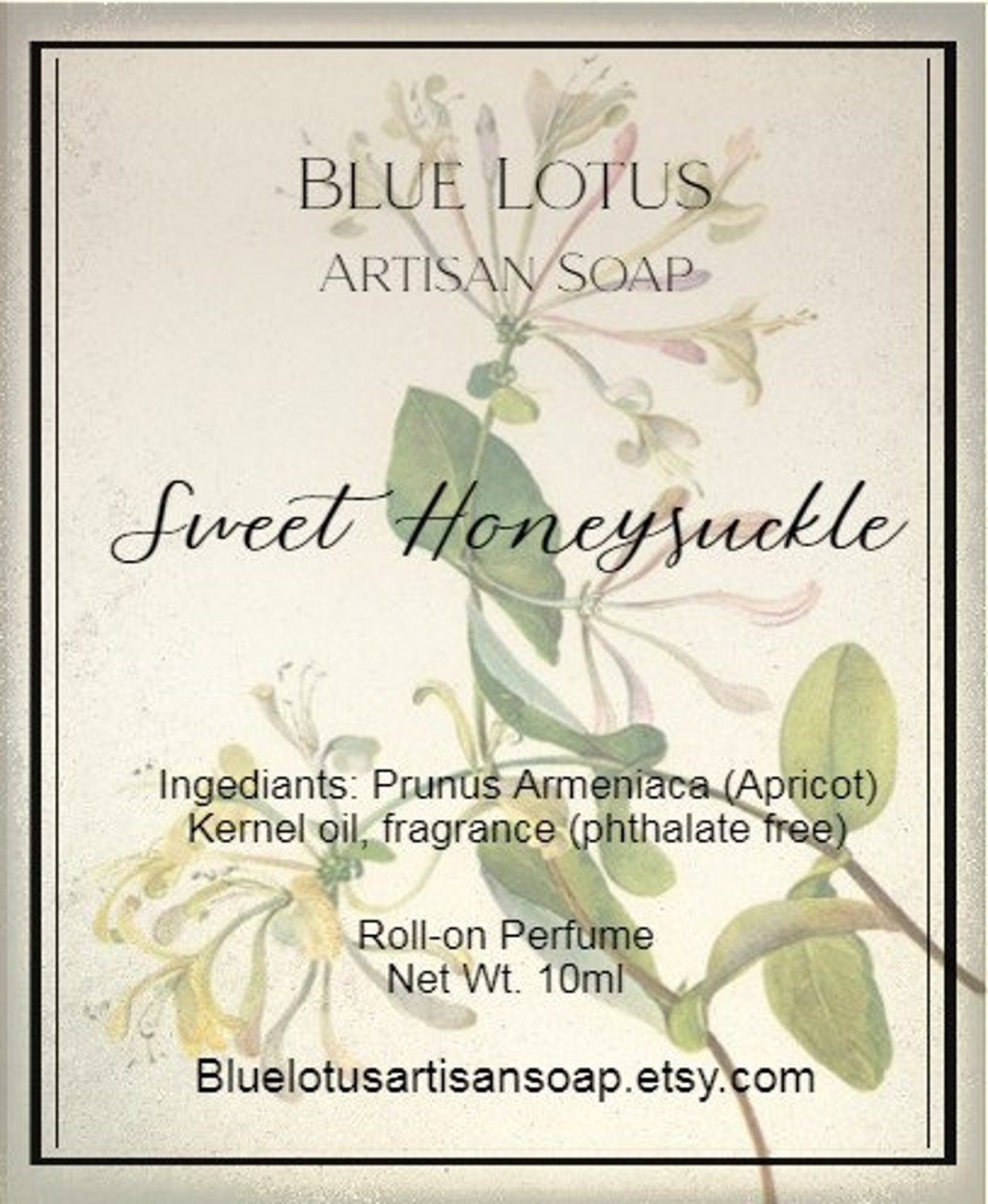 Sweet Honeysuckle Perfume Rollon Perfume Long Lasting Homemade Vegan 10ml Etsy