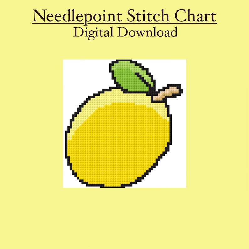 Lemon Digital Needlepoint Chart - PDF Download - Etsy
