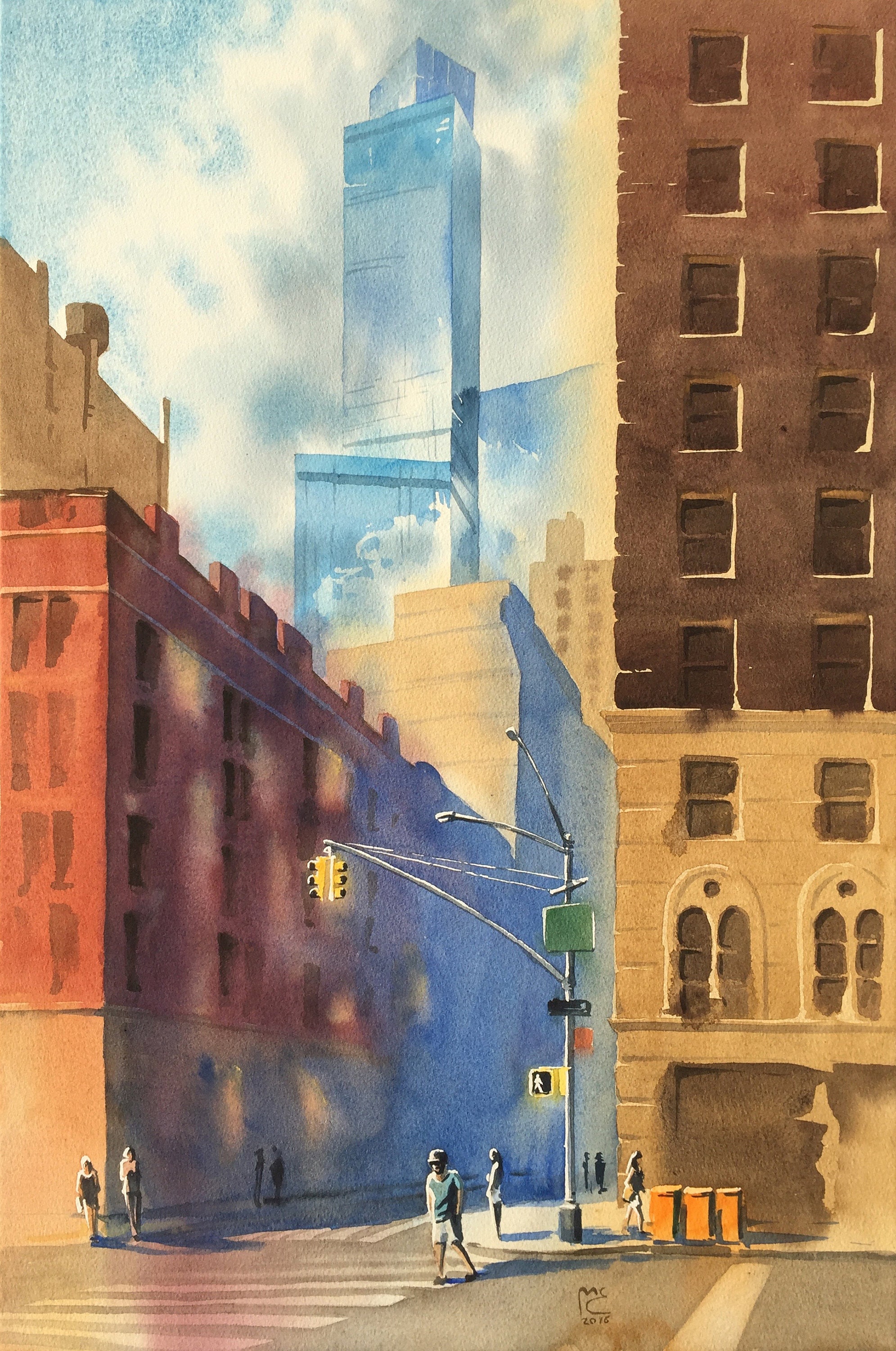Original watercolor painting Manhattan New York Etsy