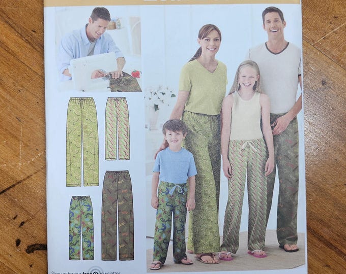 Simplicity 2290 Family Pajama Pants Pattern. Sizes XS-L/ XS-XL Uncut ...