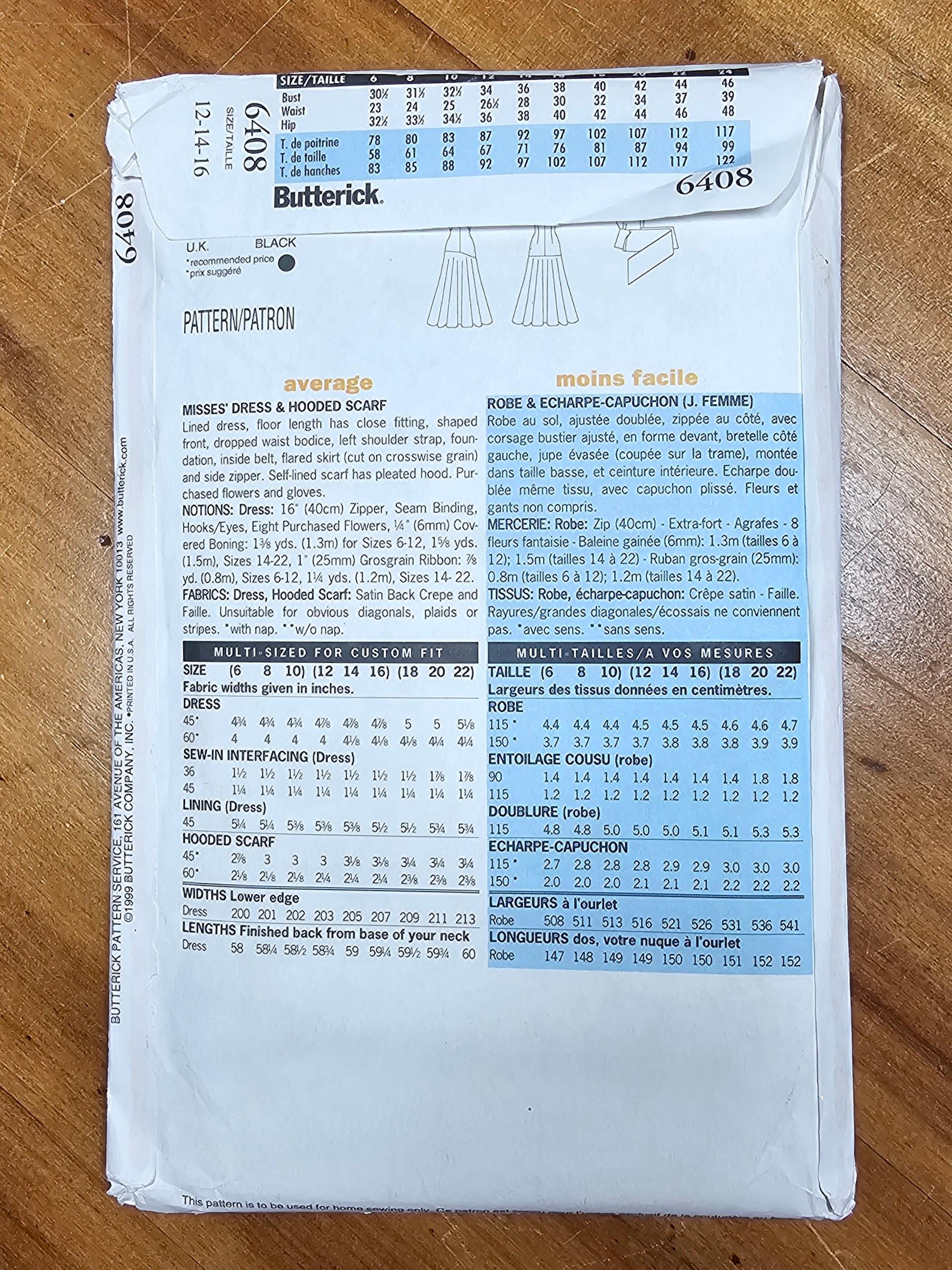 Butterick 6408 Sz 12, 14, 16 Vintage Pattern. Retro Butterick '48