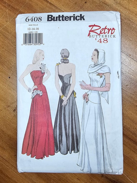 Butterick 6408 Sz 12, 14, 16 Vintage Pattern. Retro Butterick '48
