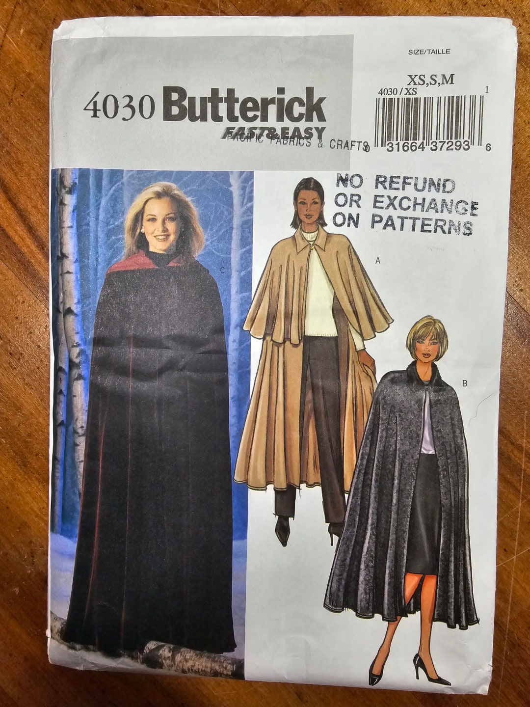 Vintage 2003 Butterick Sewing Pattern 4030. Misses' Cape - Etsy