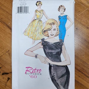 6582 Butterick Sz 12-14-16 Vintage Pattern. Retro Butterick &#39;60&#39;s Sewing Pattern. Misses&#39; Dress . Uncut, factory folded.