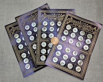 Gorgeous shimmering antique pearl buttons on original card. 12mm; 1/2" x 24. These beauties are a rich iridescent off white, just beautiful!