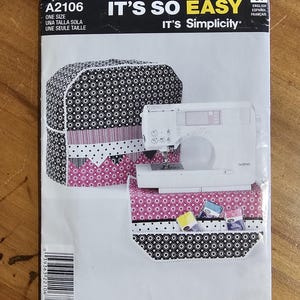 Sewing machine cover and sewing organizer pattern. Simplicity 2106. Uncut, factory folded