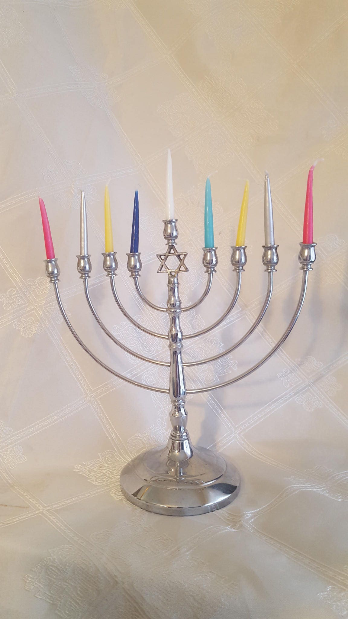 ON SALE 9 Arm Menorah Jewish Hannakiah Menorah from Israel | Etsy