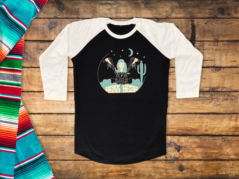 the Desert Witch Chopper girl baseball T-shirt