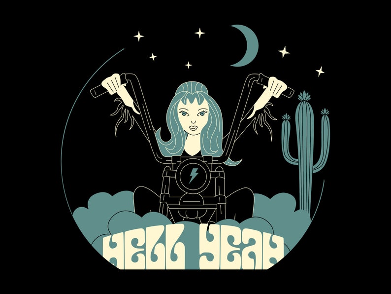 the Desert Witch Chopper girl baseball T-shirt