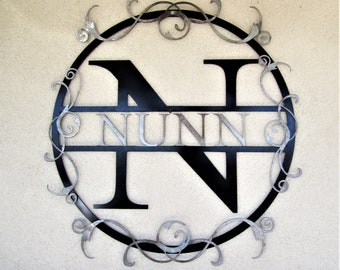 Custom Monogram, Metal, Personalized, Your Design or Ours, Custom Paint, Steel Wall Art. Made in USA