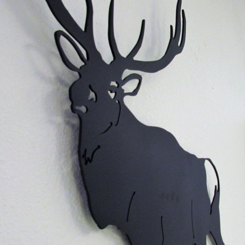 Elk Metal Wall Art Metal Elk Wall Hanging Metal Home Decor Etsy
